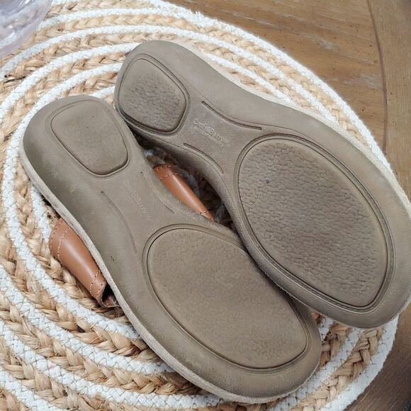Croft & Barrow Sole Sense-ability Tan Leather Flower Sandals  Boho Hippie,size 7 - Picture 9 of 10